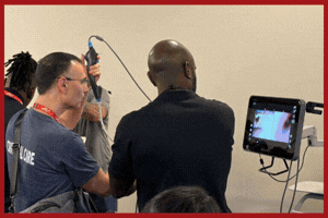 Attendees at The Difficult Airway Course: Critical Care engaged in hands-on practice